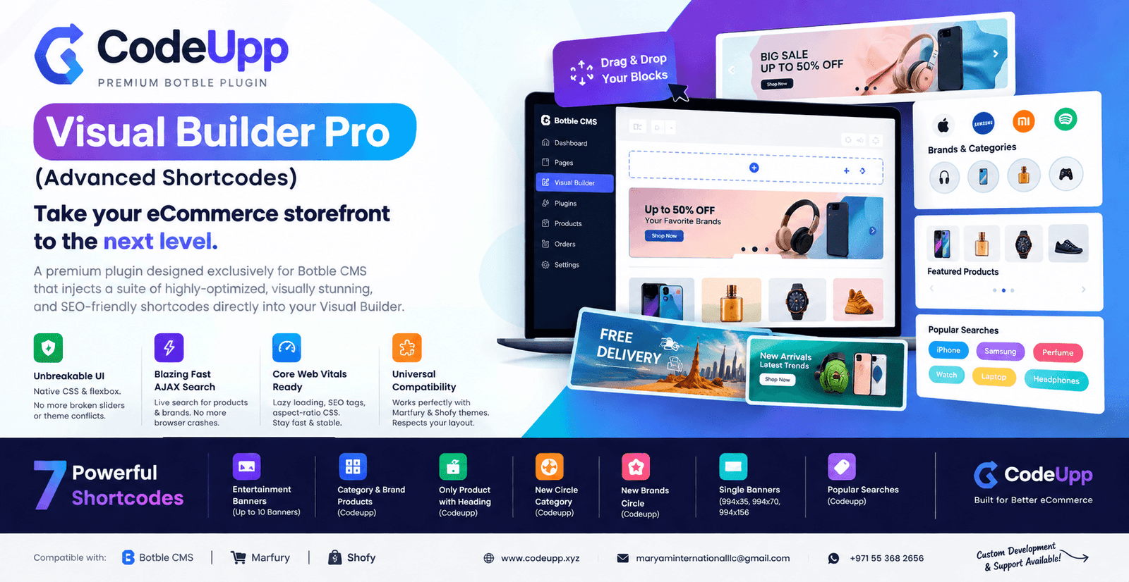 CodeUpp Visual Builder Pro (Advanced Shortcodes) For Martfury and Shofy